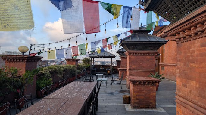 Traditional Comfort hotel rooftop, Kathmandu