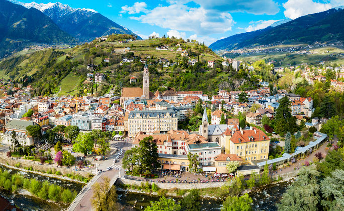The town of Merano in South Tyrol, Italy. The town of Merano in South Tyrol, Italy.