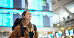 A young traveler arriving at her destination.