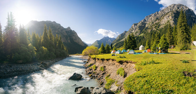 Altyn-Arashan valley in Kyrgyzstan