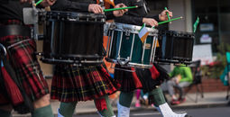 Band plays during a St. Patrick's Day parade