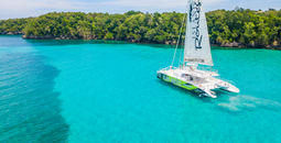 An Island Routes catamaran sailing in the Caribbean.