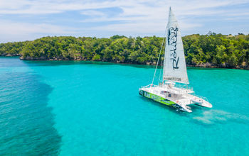 An Island Routes catamaran sailing in the Caribbean.