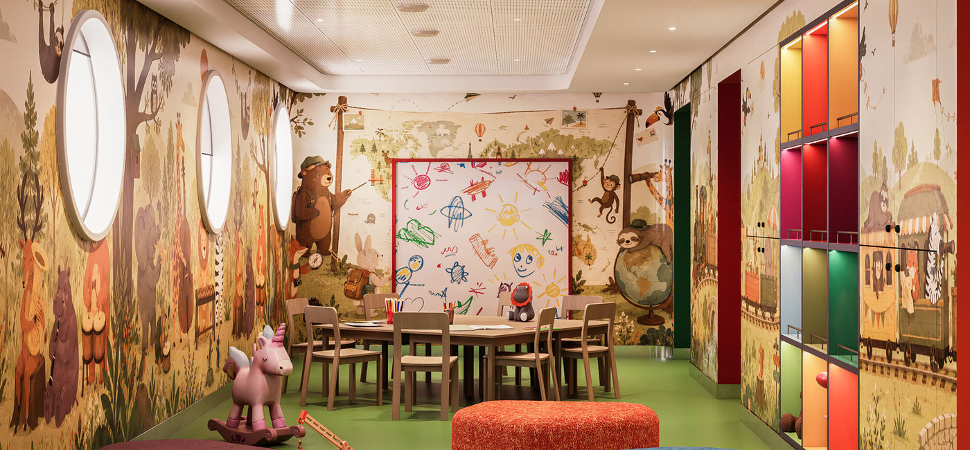 Image: A rendering of the Fantasia Playroom, for kids ages 3 to 12 (Source: Crystal)