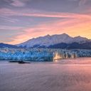 Sunrise at Hubbard Glacier, Alaska.