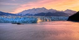 Sunrise at Hubbard Glacier, Alaska.