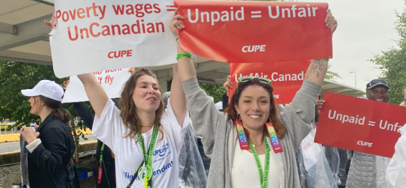Image: Union members at Vancouver International Airport (Photo Credit: CUPE)