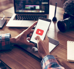 YouTube content creator, camera, upload, digital, phone,