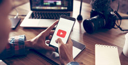 YouTube content creator, camera, upload, digital, phone,