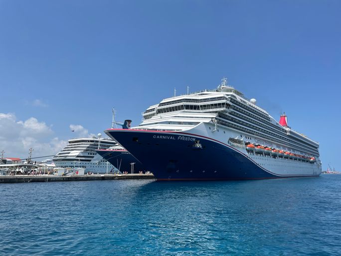 Carnival Freedom docked at Nassau, Bahamas