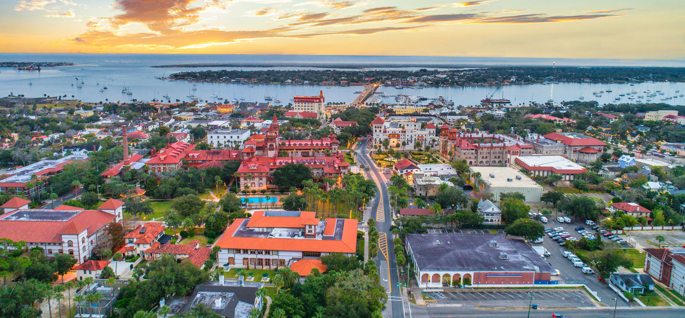 Image: An aerial view of the city of St. Augustine, Florida (Photo Credit: Kevin Ruck/Adobe Stock)