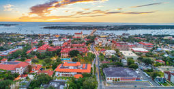 An aerial view of the city of St. Augustine, Florida