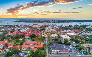 An aerial view of the city of St. Augustine, Florida