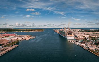 Aerial view of Port Canaveral, Florida 