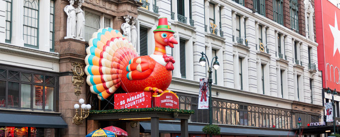 Decorations for the Macy's Thanksgiving Day Parade in New York City