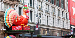 Decorations for the Macy's Thanksgiving Day Parade in New York City