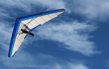 Hang gliding on a beautiful day