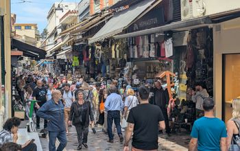 Crowds in Plaka, Athens