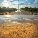 'I Have a Dream' speech marker at the Lincoln Memorial in Washington, DC