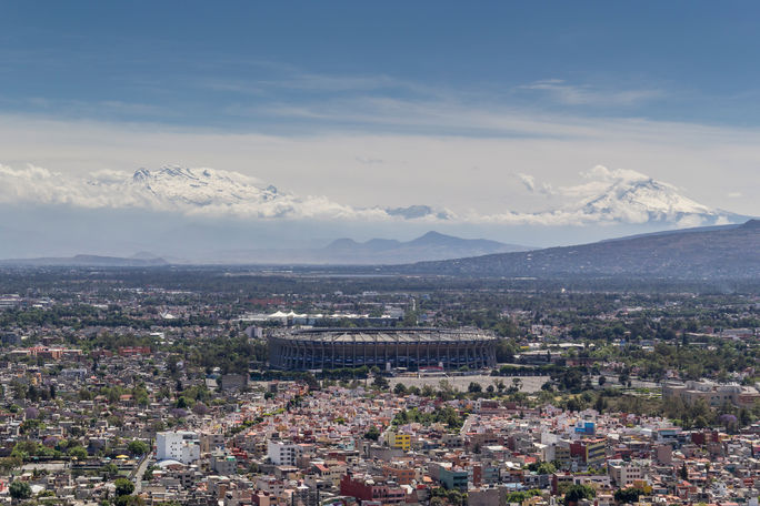 Aerial view of Estadio Azteca in Mexico City Aerial view of Estadio Azteca in Mexico City