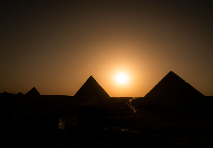 Egypt Eclipse Pyramids and Sun