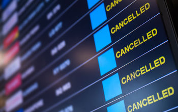 Flight cancellations at airport.