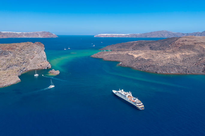 National Geographic Orion near Santorini