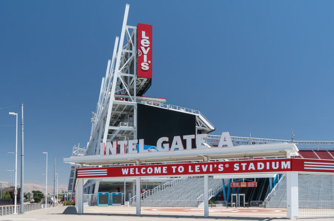 Entrance to Levi's Stadium in Santa Clara, California Entrance to Levi's Stadium in Santa Clara, California
