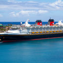 Disney Cruise Line's Disney Wonder docked in Honolulu, Hawaii.