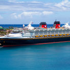 Disney Cruise Line's Disney Wonder docked in Honolulu, Hawaii.