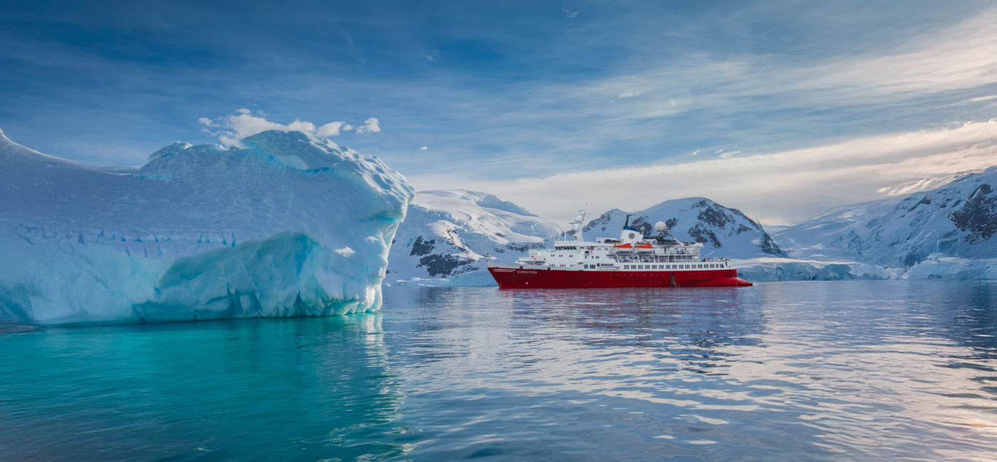 Image: G Adventures' Expedition ship in Antarctica. (Photo Credit: G Adventures)