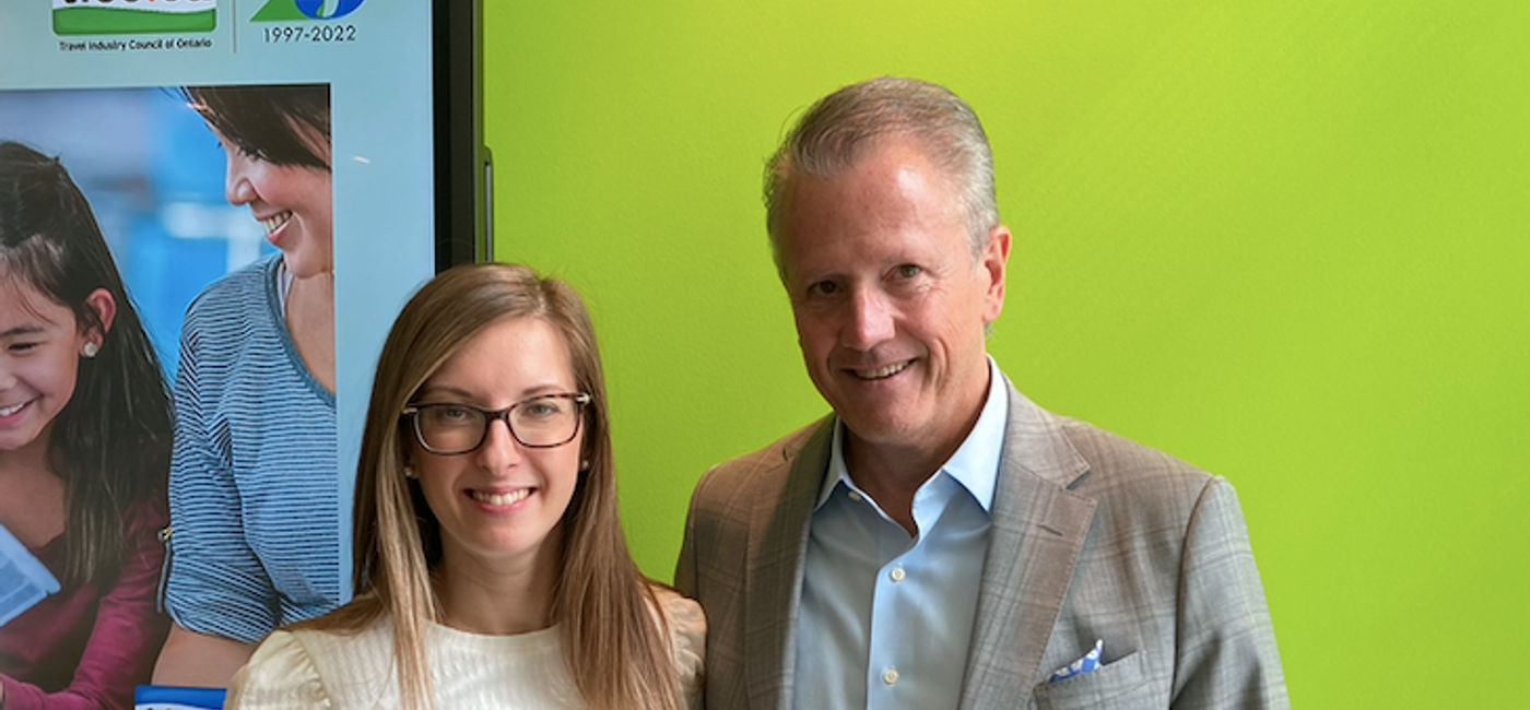 Image: TICO's Kristina Wilson and Richard Smart (Photo Credit: TravelPulse Canada)