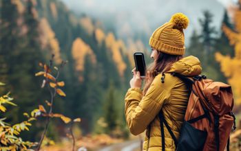 Traveler with phone