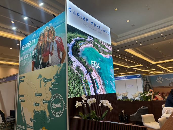 Cancun Travel Mart show floor.