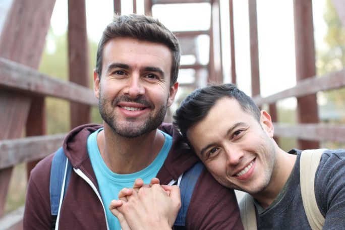 Couple on a bridge Couple on a bridge