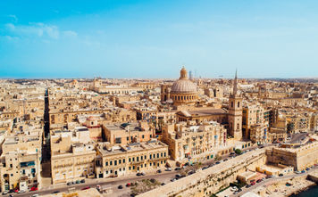 Aerial view of Valletta, Malta