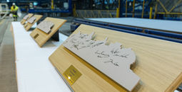 Representatives from Royal Caribbean and Meyer Turku celebrated the ship's first milestone with a traditional steel-cutting ceremony at the shipyard in Turku, Finland