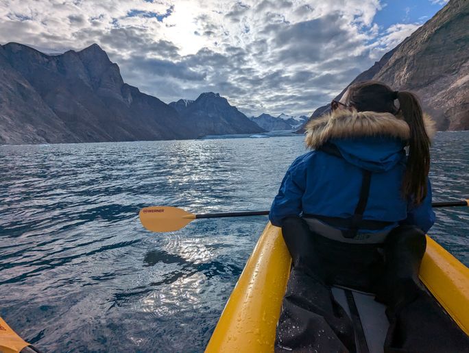 National Geographic Endurance has a fleet of inflatable yellow kayaks available for guests to use