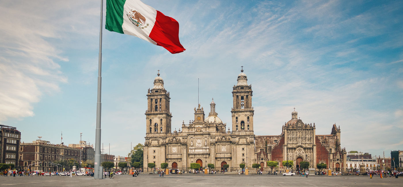 Image: Zocalo Square and Mexico City Cathedral, Mexico City, Mexico. (Photo Credit: diegograndi / Adobe Stock)