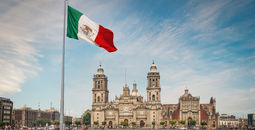 Zocalo Square and Mexico City Cathedral, Mexico City, Mexico.