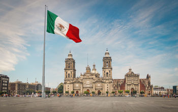 Zocalo Square and Mexico City Cathedral, Mexico City, Mexico.
