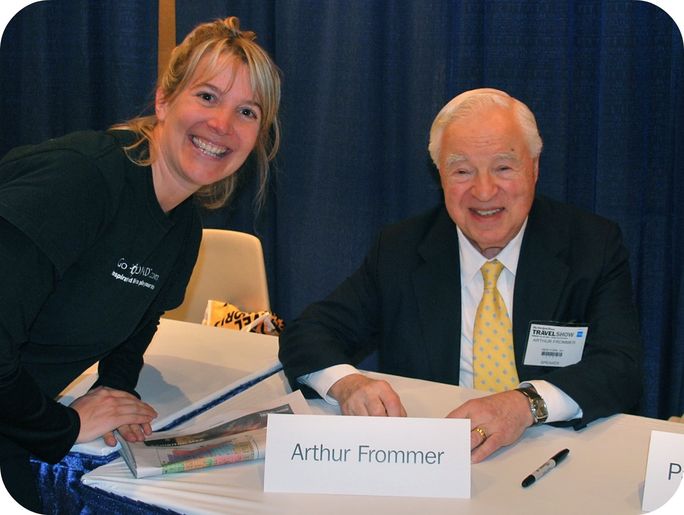 Arthur Frommer poses at a travel event Arthur Frommer poses at a travel event