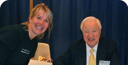 Arthur Frommer poses at a travel event