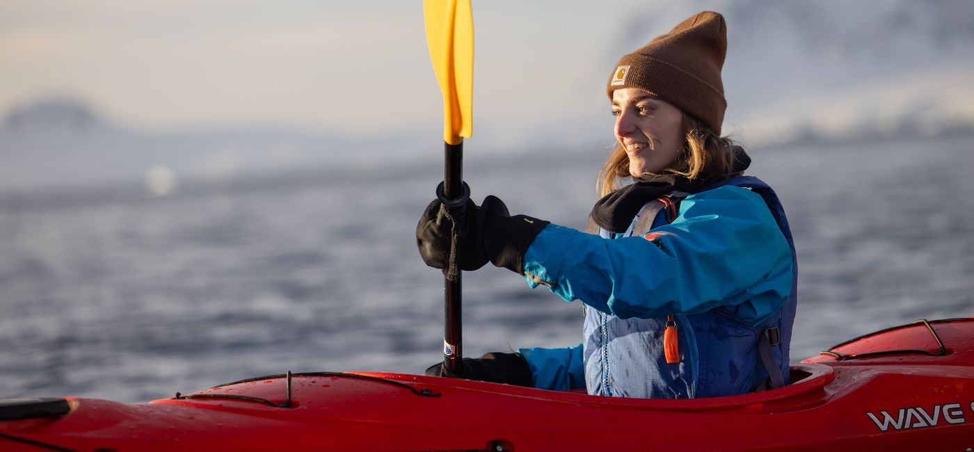 Image: Guests will have more opportunities to kayak in Antarctica (Photo Credit: Espen Mills/HX)