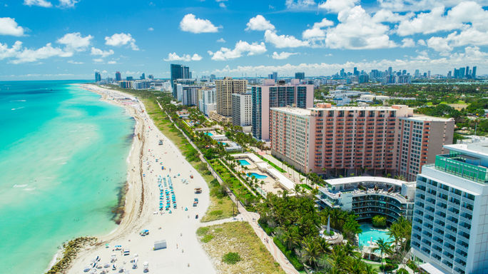 Aerial view of South Beach, Miami, Florida. Aerial view of South Beach, Miami, Florida.