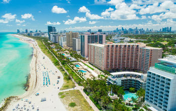 Aerial view of South Beach, Miami, Florida. 