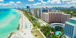 Aerial view of South Beach, Miami, Florida.