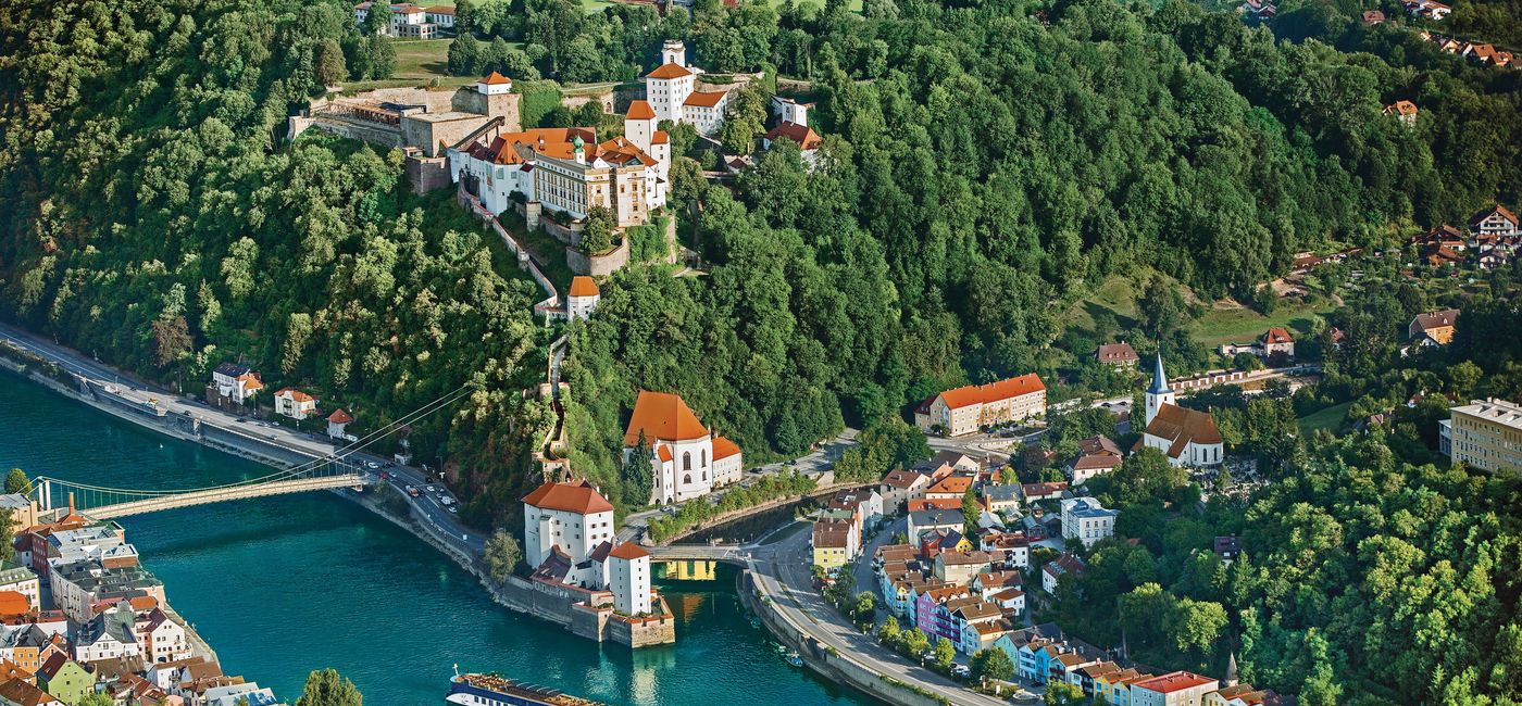 Image: The AmaPrima sails through Passau, Germany. (Photo Credit: AmaWaterways)