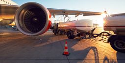 Jet fuel tanker truck