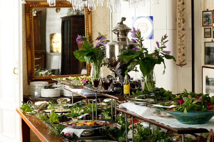 Buffet at Tertti Manor in Finland